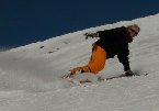 Linda snowboarding